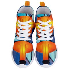 Orange Light Women s Lightweight High Top Sneakers by FunnyCow