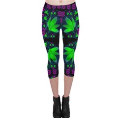 Fantasy Flowers In Moonlight Serenades Capri Leggings  by pepitasart