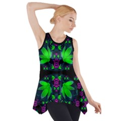 Fantasy Flowers In Moonlight Serenades Side Drop Tank Tunic by pepitasart