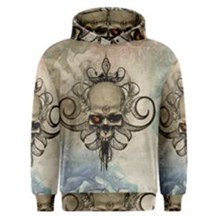 Awesome Creepy Skull With  Wings Men s Overhead Hoodie by FantasyWorld7