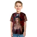 Beautiful Fantasy Women With Floral Elements Kids  Sport Mesh Tee View1