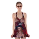 Beautiful Fantasy Women With Floral Elements Halter Dress Swimsuit  View1