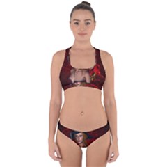 Beautiful Fantasy Women With Floral Elements Cross Back Hipster Bikini Set by FantasyWorld7