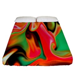 Catch The Waves Smoky Red Orange Haze  Fitted Sheet (queen Size) by flipstylezfashionsLLC