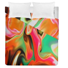 Catch The Waves Smoky Red Orange Haze  Duvet Cover Double Side (queen Size) by flipstylezfashionsLLC