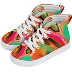 Catch The Waves Smoky Red Orange Haze  Kid s Hi-top Skate Sneakers by flipstylezfashionsLLC