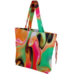 Catch The Waves Smoky Red Orange Haze  Drawstring Tote Bag by flipstylezfashionsLLC