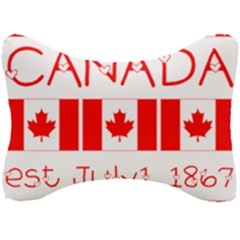 Canada Day Maple Leaf Canadian Flag Pattern Typography  Seat Head Rest Cushion by yoursparklingshop