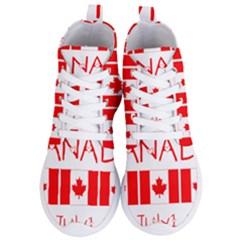 Canada Day Maple Leaf Canadian Flag Pattern Typography  Women s Lightweight High Top Sneakers by yoursparklingshop