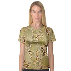 Pattern Abstract Art V-neck Sport Mesh Tee