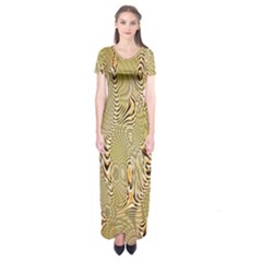 Pattern Abstract Art Short Sleeve Maxi Dress