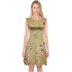 Pattern Abstract Art Capsleeve Midi Dress