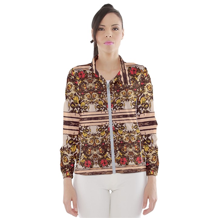 Roses Floral Wallpaper Flower Windbreaker (Women)