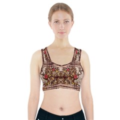 Roses Floral Wallpaper Flower Sports Bra With Pocket by Nexatart