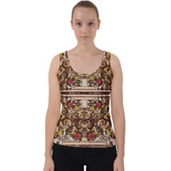 Roses Floral Wallpaper Flower Velvet Tank Top