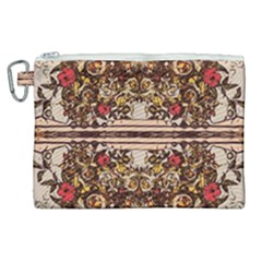 Roses Floral Wallpaper Flower Canvas Cosmetic Bag (xl)