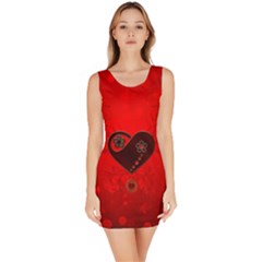 Wonderful Heart On Vintage Background Bodycon Dress by FantasyWorld7