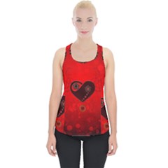 Wonderful Heart On Vintage Background Piece Up Tank Top by FantasyWorld7