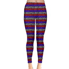 French Revolution Typographic Pattern Design 2 Leggings  by dflcprints