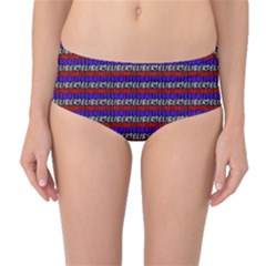 French Revolution Typographic Pattern Design 2 Mid-waist Bikini Bottoms by dflcprints