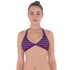 French Revolution Typographic Pattern Design 2 Halter Neck Bikini Top by dflcprints