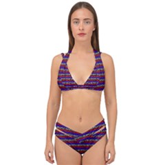 French Revolution Typographic Pattern Design 2 Double Strap Halter Bikini Set by dflcprints