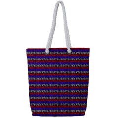 French Revolution Typographic Pattern Design 2 Full Print Rope Handle Tote (small) by dflcprints