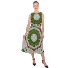 Fantasy Jasmine Paradise Love Mandala Midi Tie-back Chiffon Dress