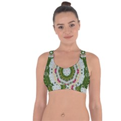 Fantasy Jasmine Paradise Love Mandala Cross String Back Sports Bra by pepitasart