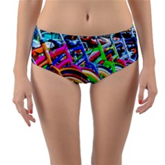 Colorful Bicycles In A Row Reversible Mid-waist Bikini Bottoms by FunnyCow