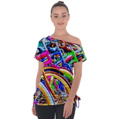 Colorful Bicycles In A Row Tie-up Tee