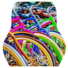 Colorful Bicycles In A Row Car Seat Back Cushion  by FunnyCow