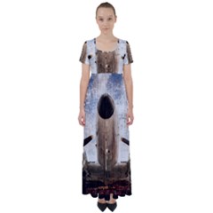 Legend Of The Sky High Waist Short Sleeve Maxi Dress