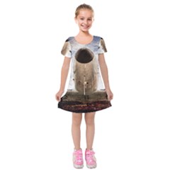 Legend Of The Sky Kids  Short Sleeve Velvet Dress by FunnyCow