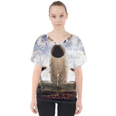 Legend Of The Sky V-neck Dolman Drape Top by FunnyCow