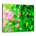 Green Birch Leaves, Pink Flowers Canvas 24  x 20  View1