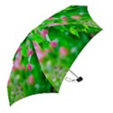 Green Birch Leaves, Pink Flowers Mini Folding Umbrellas View2