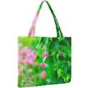 Green Birch Leaves, Pink Flowers Mini Tote Bag View2