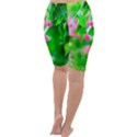 Green Birch Leaves, Pink Flowers Cropped Leggings  View4