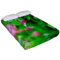 Green Birch Leaves, Pink Flowers Fitted Sheet (California King Size) View2