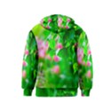 Green Birch Leaves, Pink Flowers Kids  Zipper Hoodie View2