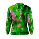 Green Birch Leaves, Pink Flowers Women s Sweatshirt View2