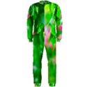 Green Birch Leaves, Pink Flowers OnePiece Jumpsuit (Men)  View1