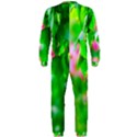 Green Birch Leaves, Pink Flowers OnePiece Jumpsuit (Men)  View2