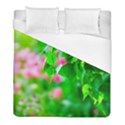 Green Birch Leaves, Pink Flowers Duvet Cover (Full/ Double Size) View1