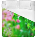 Green Birch Leaves, Pink Flowers Duvet Cover (King Size) View1