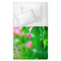 Green Birch Leaves, Pink Flowers Duvet Cover (Single Size) View1