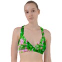 Green Birch Leaves, Pink Flowers Sweetheart Sports Bra View1