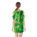 Green Birch Leaves, Pink Flowers Shoulder Cutout One Piece View2