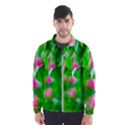 Green Birch Leaves, Pink Flowers Windbreaker (Men) View1